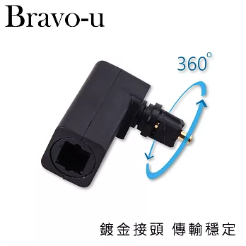 Bravo-u 數位光纖方口轉方口90度L型轉接頭(2入組)