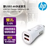 HP 雙USB3.4A快速車充 HP046GBWHT0TW白