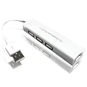 K-Line USB2.0轉RJ45網卡/3 Port USB HUB(白)