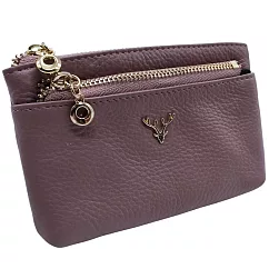 【Misstery】零錢包進口牛皮女用小巧零錢包/卡片夾─紫粉紫