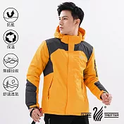 【遊遍天下】男款防風透濕保暖無車縫羽絨機能外套(GJ22004)L桔黃