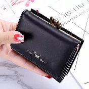 【L.Elegant】時尚可愛心型金屬轉扣短夾零錢包(共三色) B790黑色