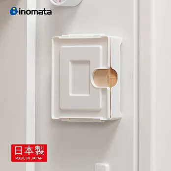 【日本 INOMATA】日製壁掛磁吸抽取式咖啡濾紙收納盒(可裝錐形/扇形)-白 -白