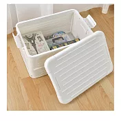 【ikloo】加厚款造型收納箱40L白色