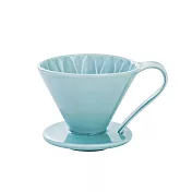 日本CAFEC 花瓣型陶瓷濾杯1-2杯-藍色