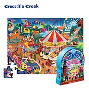 【美國Crocodile Creek】博物館造型盒學習拼圖48片-遊樂園