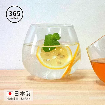 【日本365methods】日製晚酌微醺搖曳玻璃杯-495ml  (不倒翁杯)