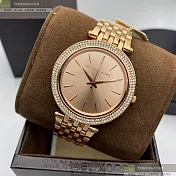 MK邁克科爾斯精品錶,編號：MK3192,38mm圓形玫瑰金精鋼錶殼玫瑰金色錶盤精鋼玫瑰金色錶帶