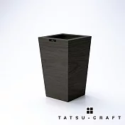 【TATSU CRAFT】木色極簡垃圾桶 (黑木紋) | 鈴木太太公司貨
