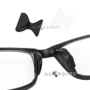 太陽眼鏡 膠框眼鏡專用超柔軟防滑鼻墊貼 眼鏡止滑鼻墊 加高鼻托 (六對12入)_M-(黑)1.8mm