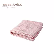 Bebe Amico-鏤空編織透氣好眠毯(蘋果熊) -粉