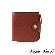 Legato Largo 驚異的輕量化 小法式簡約 短夾-紅棕色