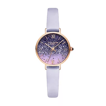 英國Lola Rose 唯美夢幻紫色星空淑女皮帶手錶 - 紫色滿天星