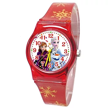 DF童趣館 - 冰雪奇緣2日本品牌機芯數位印花兒童手錶-共3色紅色