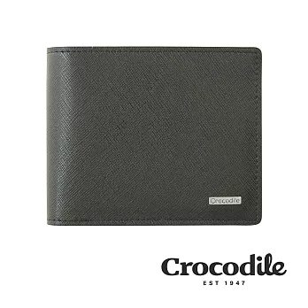【Crocodile】Crocodile 鱷魚皮件 真皮短夾 Wind系列 10卡 男夾 0103-5904 黑色