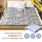 【韓國甲珍】韓國進口3尺6尺單人恆溫變頻式電毯/電熱毯(花色隨機)KR-3800J-01