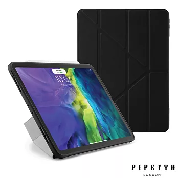 PIPETTO Origami iPad Pro 11吋 第2代(2020) TPU多角度多功能保護套-黑色