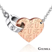 GIUMKA白鋼項鍊女短鍊LOVEToU愛心 我的純真年代系列 單個價格MN0506745cm玫瑰金色款