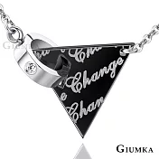 GIUMKA開始改變白鋼項鍊女短鍊幾何三角墜 我的純真年代系列 單個價格MN0513145cm黑色款