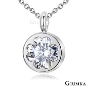 GIUMKA單鑽鎖骨鍊 甜心幸運草白鋼項鍊女短鍊 包鑲系列 單個價格MN05074 45cm銀色款