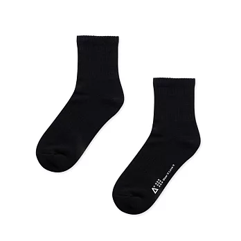 WARX除臭襪 經典素色中筒襪L黑色