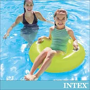 【INTEX】亮彩雙握把充氣泳圈-直徑76cm-3種顏色可選_適8歲以上(59258)果綠