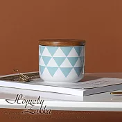 【Homely Zakka】北歐簡約幾何帶蓋陶瓷密封罐/儲物罐/收納罐_藍三角