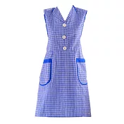 【巴芙洛】翻領式防汙純棉圍裙-翻領-藍色
