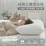【Adorar愛朵兒】300織純棉立體雙車邊雲朵枕 (2入)台灣製