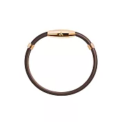 &MORE愛迪莫 鈦鍺能量手環 MEGA-X5 特仕版 玫瑰金色 男款-深褐L