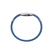&MORE愛迪莫 鈦鍺能量手環 MEGA-X5 特仕版 白鋼原色 男款-海藍L
