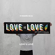 【地圖製造 MakeWorld.tw】運動毛巾_Love is LoveF黑