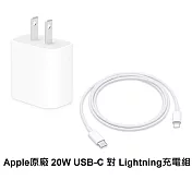 Apple原廠 20W USB-C充電器+USB-C 對 Lightning 連接線 (1 公尺)快充組合