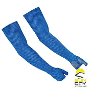 抗UV透氣涼感袖套 藍色幾何折線 UVShield Cool Sleeves (S/M)