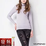 【MORINO摩力諾】日本素材女性發熱長袖高領衫3入組 M-L 灰色
