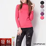 【MORINO摩力諾】日本素材女性發熱長袖高領衫3入組 M-L 混搭色