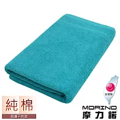 【MORINO摩力諾】飯店級素色緞條浴巾 藍色