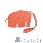 aziza小象造型鑰匙零錢包- 珊瑚紅