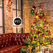 摩達客耶誕-台製6尺(180cm)高規特豪華版綠聖誕樹+絕美聖誕花蝴蝶結系配件+100燈LED燈暖白光*2(附控制器)本島免運費