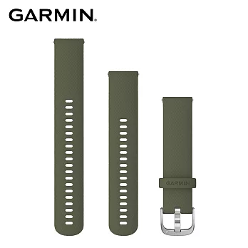 【GARMIN】Quick Release 20mm vivomove 3 矽膠錶帶墨綠色暨銀色錶扣
