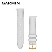 【GARMIN】Quick Release 20 mm vivomove Luxe 皮革錶帶白色義大利皮革錶帶暨24K金錶扣