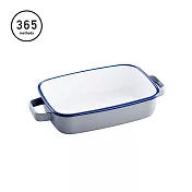 【日本365methods】雙耳長形琺瑯烤盤(附蓋)-1.6L (適用冷藏/冷凍) -灰
