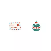Snatch X 日日野餐 聖誕限定系列 - 6.聖誕信＋綠色彩球 - 耳環