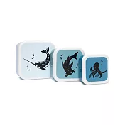 荷蘭Petit Monkey 零食盒3入組-單寧藍黑白動物