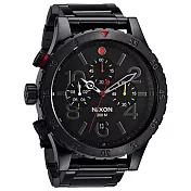 NIXON The 48-20 CHRONO 潮流重擊運動腕錶(鋼帶-黑紅)-A4861320