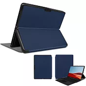 □貼心設計!!可放原廠鍵盤 方便攜帶 平板皮套□ 微軟 Microsoft Surface PRO X 13吋 專用高質感可裝鍵盤平板電腦皮套 保護套藍色