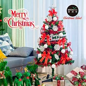 摩達客耶誕-4尺/4呎(120cm)特仕幸福型裝飾綠色聖誕樹 (銀白熱情紅系)含全套飾品不含燈/本島免運費