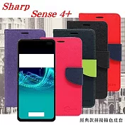 夏普 Sharp sense 4 plus 經典書本雙色磁釦側翻可站立皮套 手機殼 可插卡 可站立 側掀皮套黑色