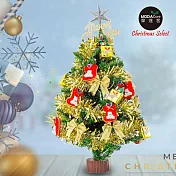 摩達客耶誕-2尺/2呎(60cm)特仕幸福型裝飾綠色聖誕樹(金色小紅鞋系全套飾品)不含燈/本島免運費 YS-GTC02013
