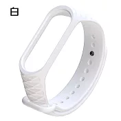 【DR.Story】小米手環4矽膠超耐磨菱格紋手環白色